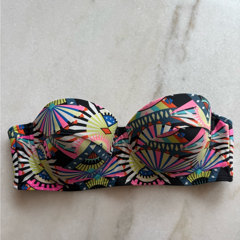 Aldo Vibrant colorful geometric bikini Top